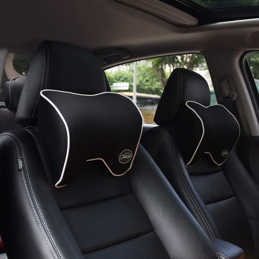 Memory Foam Car Neck Pillow | Adjustable Headrest Support Cushion | Black