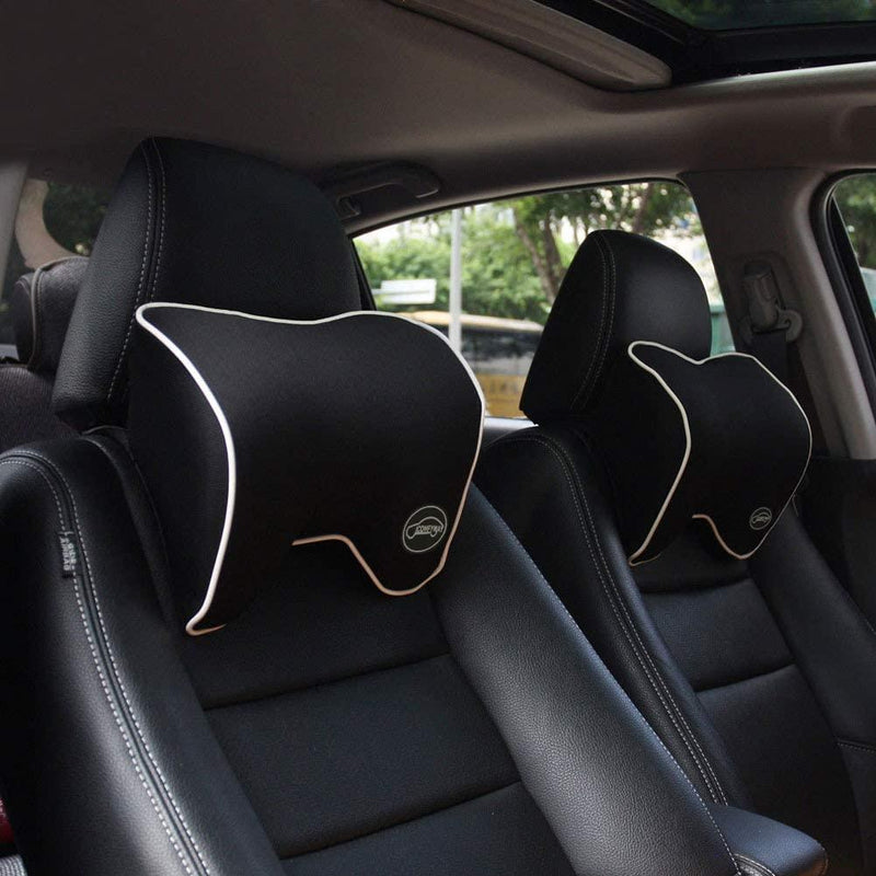 Memory Foam Car Neck Pillow | Adjustable Headrest Support Cushion | Black