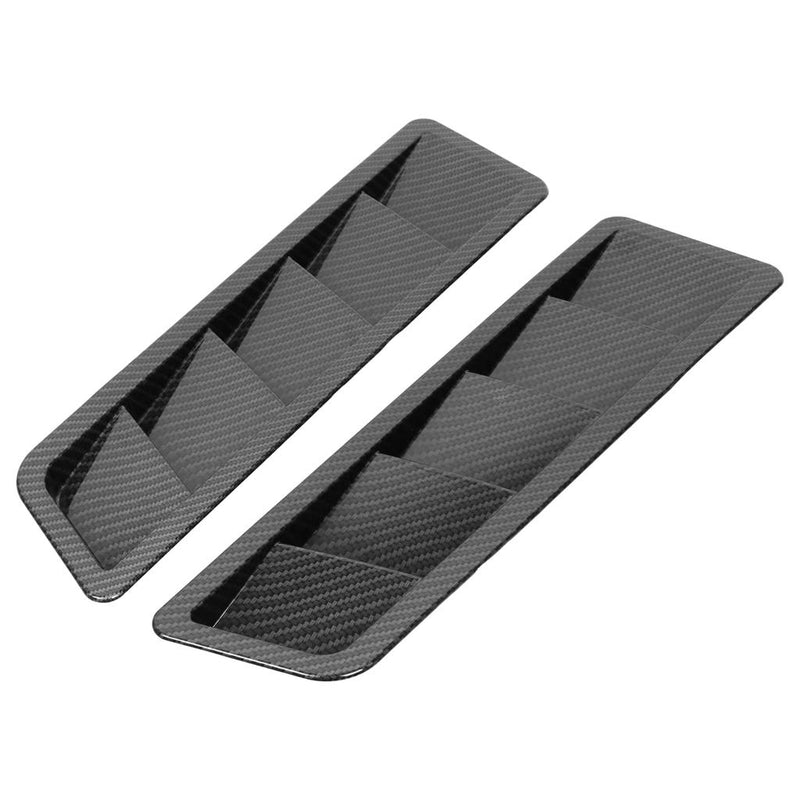 2Pcs Carbon Fiber Style Car Hood Vent | Decorative Bonnet Air Scoop