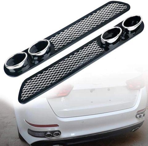 2Pcs Rear Dual Tip Bumper Diffuser | Black Chrome Car Spoiler Lip
