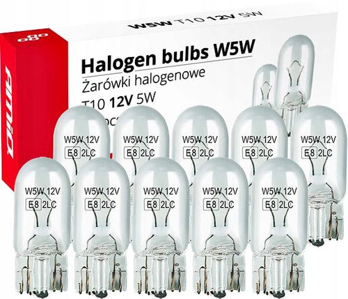 12V 5W 501 Wedge Base Automotive Bulb – Pack of 10