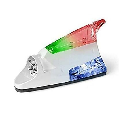 Wind Powered LED Shark Fin Car Antenna Light - White | Universal Decorative Roof Light