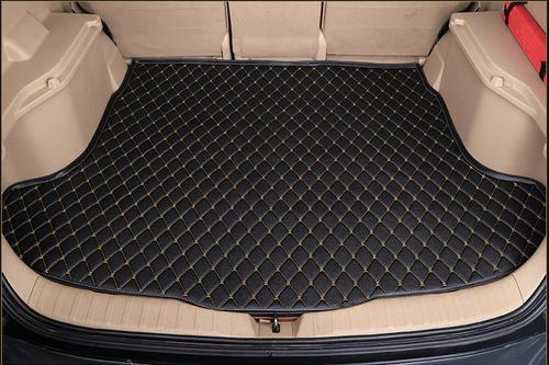 Premium Black & Gold Car Boot Mat for Toyota Glanza V AMT | Waterproof & Anti-Slip Dicky Mat