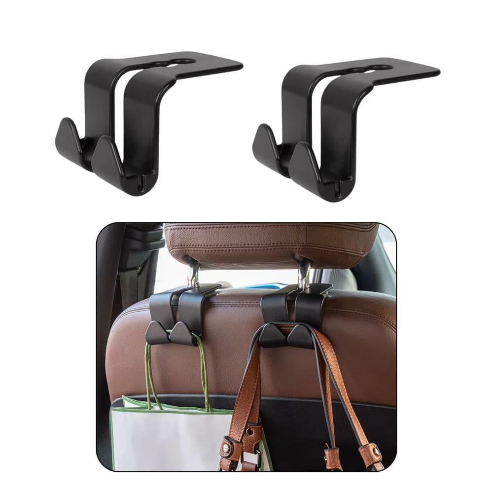 2-Pcs Universal Car Headrest Hooks | 2-in-1 Bag & Purse Holder