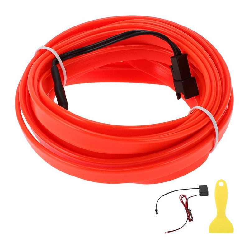 5M Red EL Wire Car Interior Ambient Light | 12V Neon Dashboard Strip