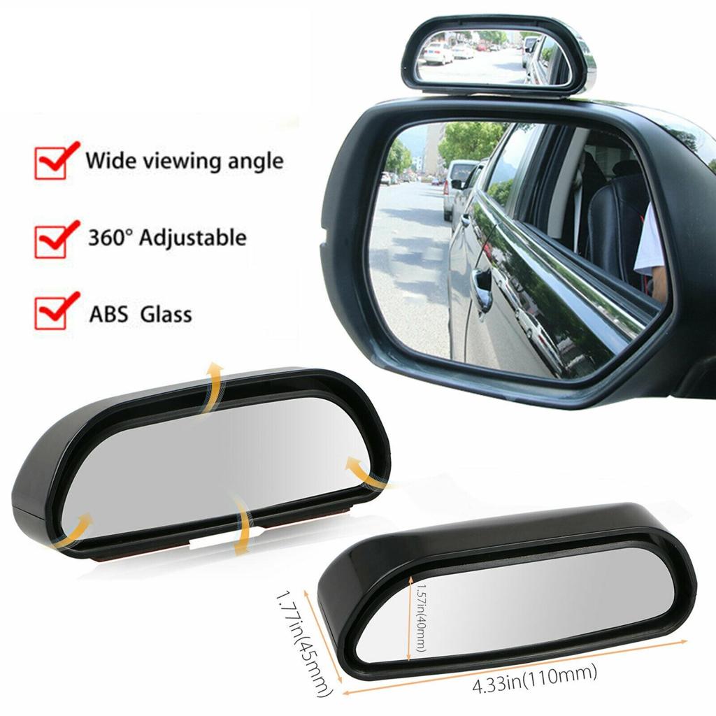 2Pcs 3R 360° Adjustable Blind Spot Mirrors | Rectangle HD Convex Car Mirror