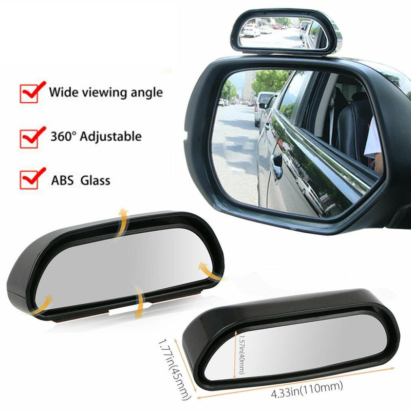 2Pcs 3R 360° Adjustable Blind Spot Mirrors | Rectangle HD Convex Car Mirror